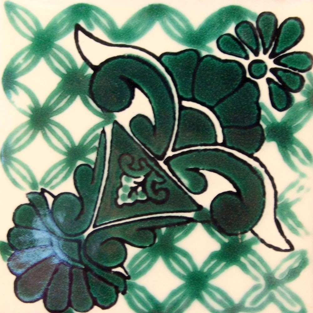 #C029) Mexican Tile sample Ceramic Handmade 4×4 inch, GET MANY AS YOU NEED !!