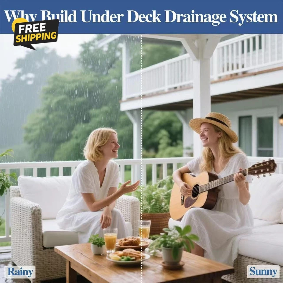 1PCS 50FT Black Waterproofing Membrane Black for under Deck Drainage System