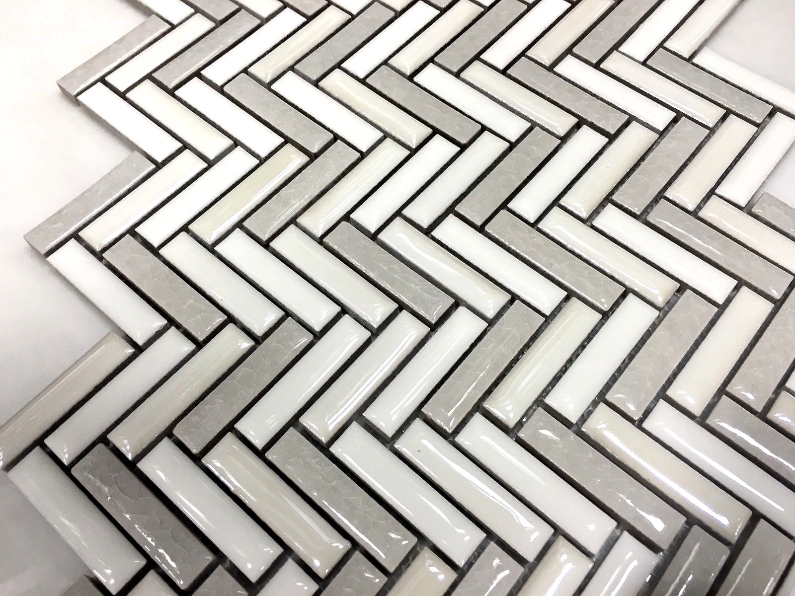 MultiColor Mini Brick Glossy Finish Crackled Ceramic Tile Backsplash Wall Mosaic