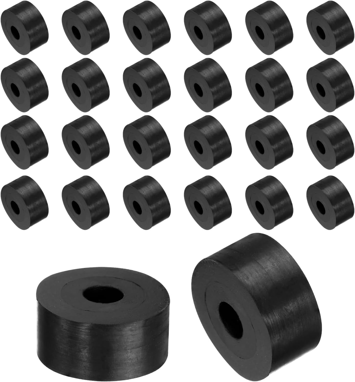 uxcell 36pcs Rubber Spacers 20mm OD, 6mm 20mmx6mmx10mm(OD*ID*Height), Black