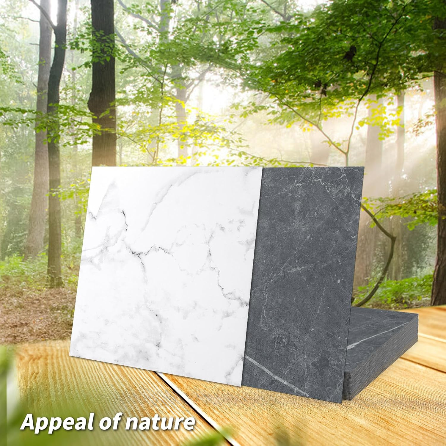 Peel and Stick Vinyl Floor Tiles 30-Pack 12 X 12 Inch, Self Adhesive Waterproof