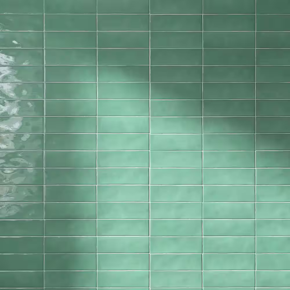 Borgo Subway Jade Green 2.6 In. X 7.9 In. Polished Porcelain Floor and Wall Tile