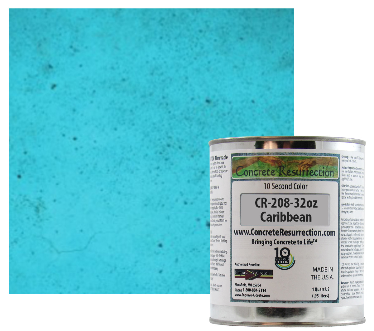 Fast Drying Concrete Stain-Professional-Easy to Use 100-150sq ft Caribbean