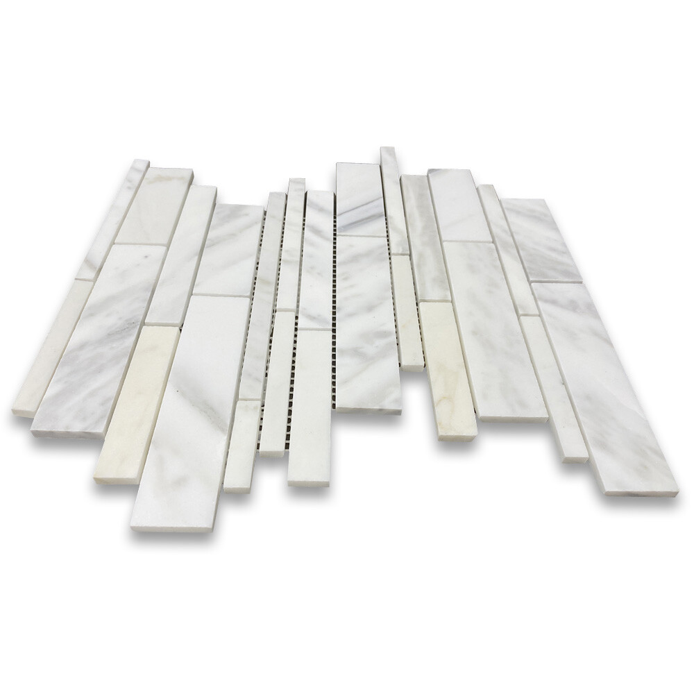 G78XH Calacatta Gold Calcutta Marble Random Strip Mosaic Tile Honed