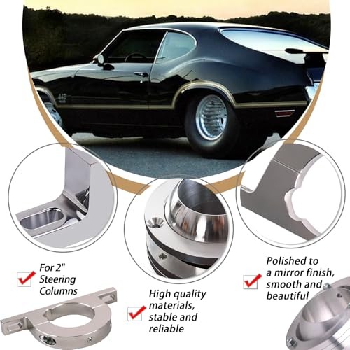 S 2″ Swivel Base Floor Mount & 2″ Column Polished Aluminum keyed Steering
