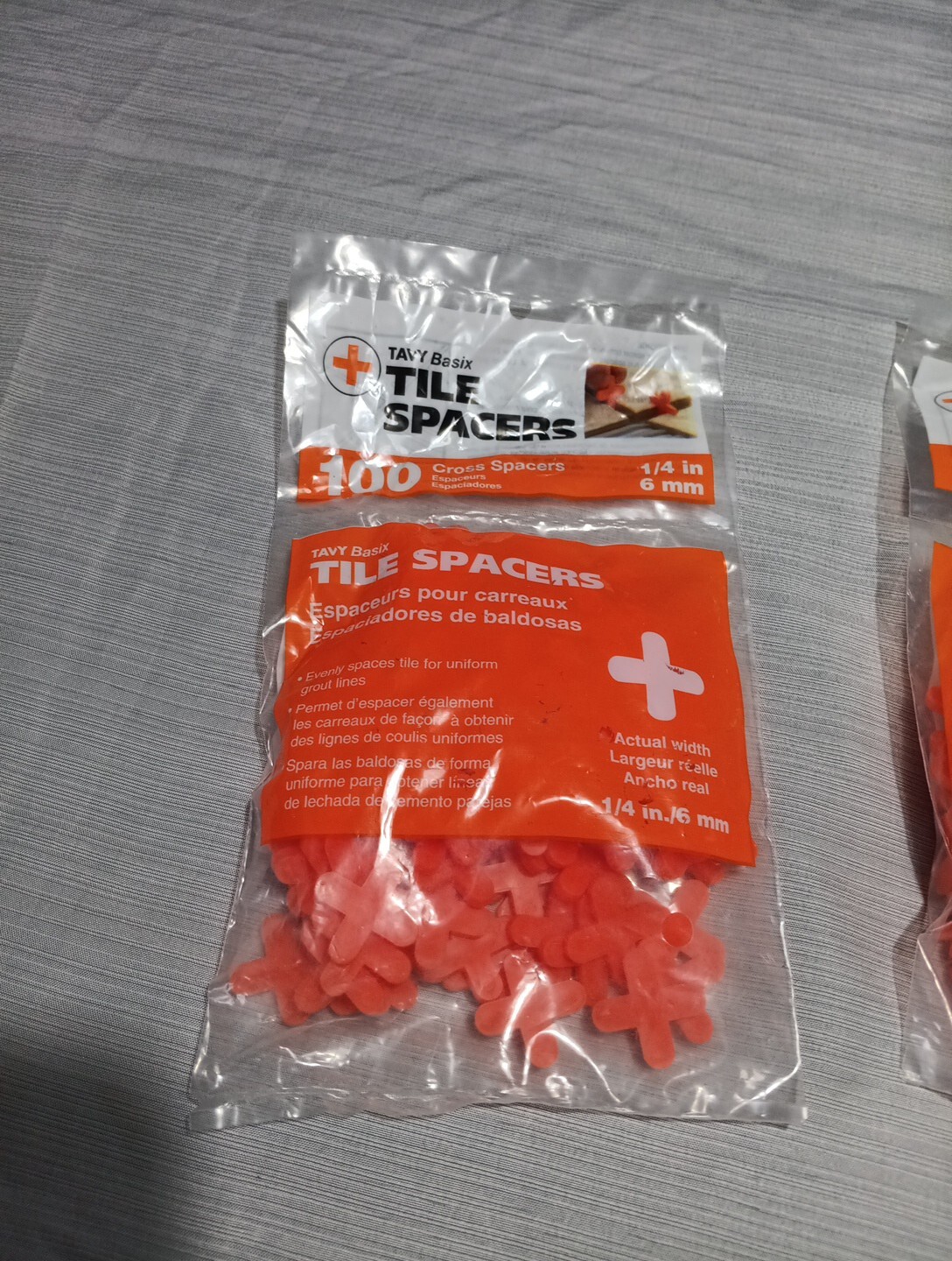 TAVY Basix Cross Tile Spacers ~ 1/4in 6mm ( 3 x 100 pieces )