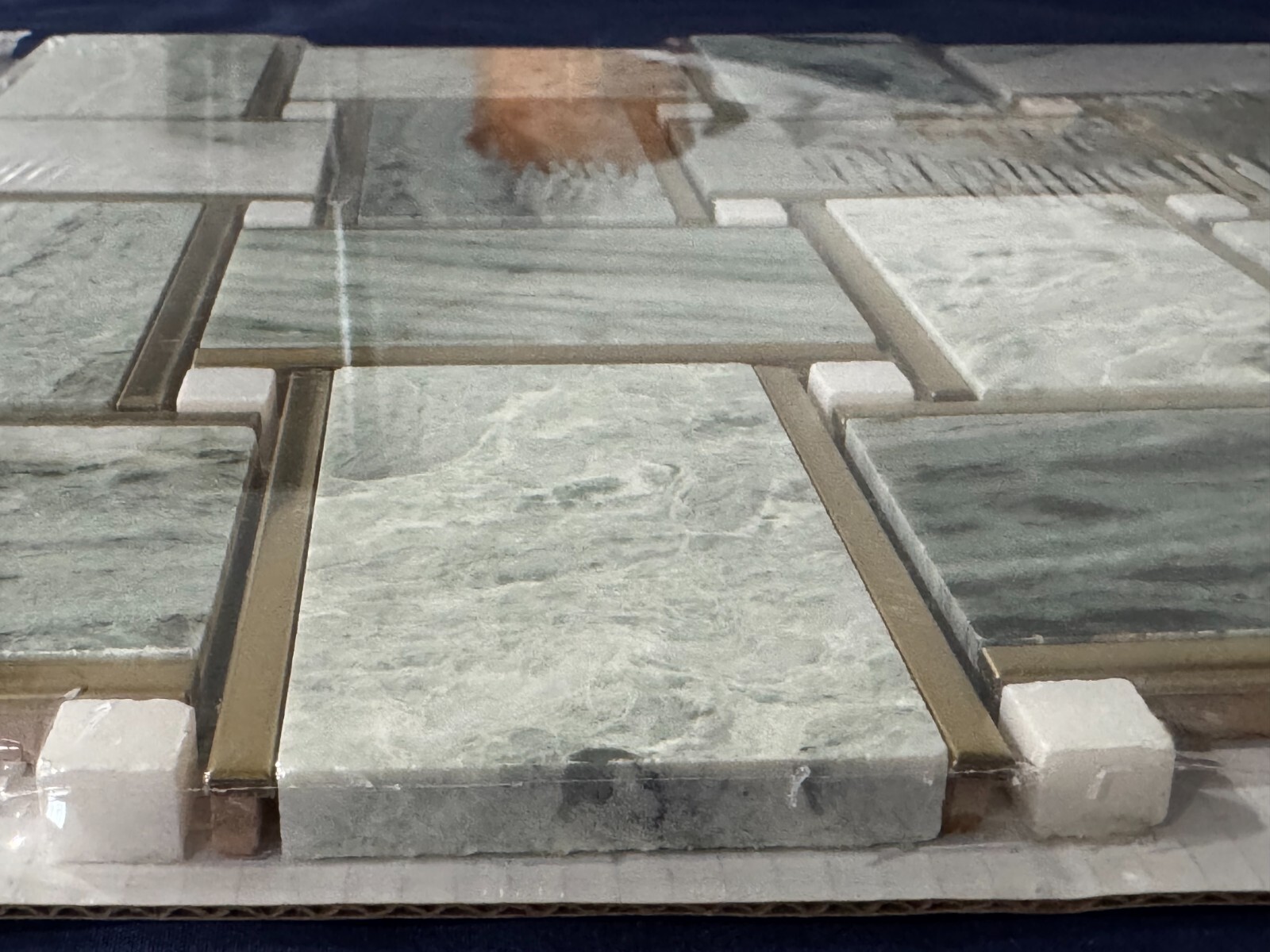 S59 Green/White Marble Rectangle Braid Tile Mosaics Kitchen Bathroom Backsplash