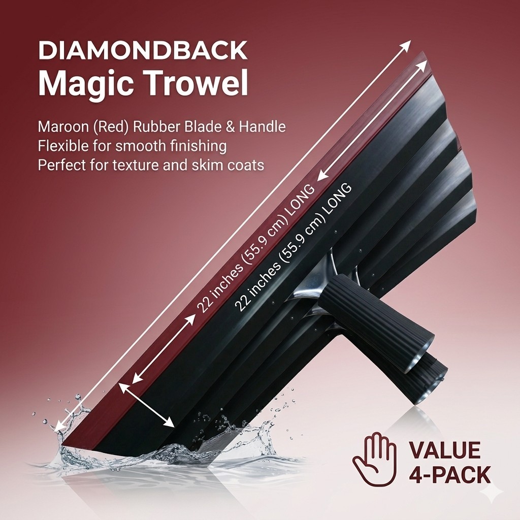 22″ Magic Trowel Set, 4-Piece – Professional Grade Skim Coating & Epoxy Flooring
