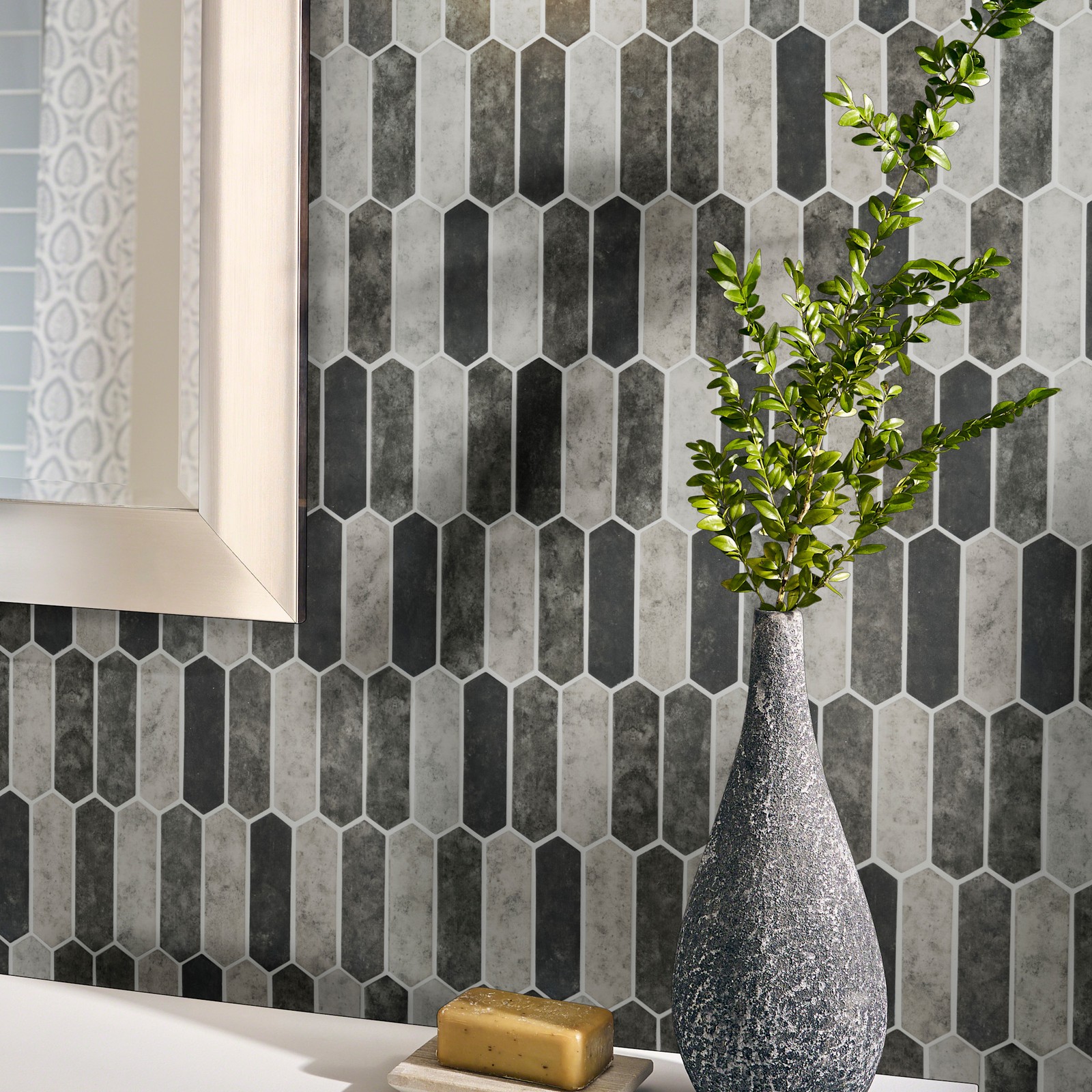 Ackland AKM-G-14X10SP-CA 10″ x 14″ Glass Dot-Mounted Wall Mosaic – Roman Timber