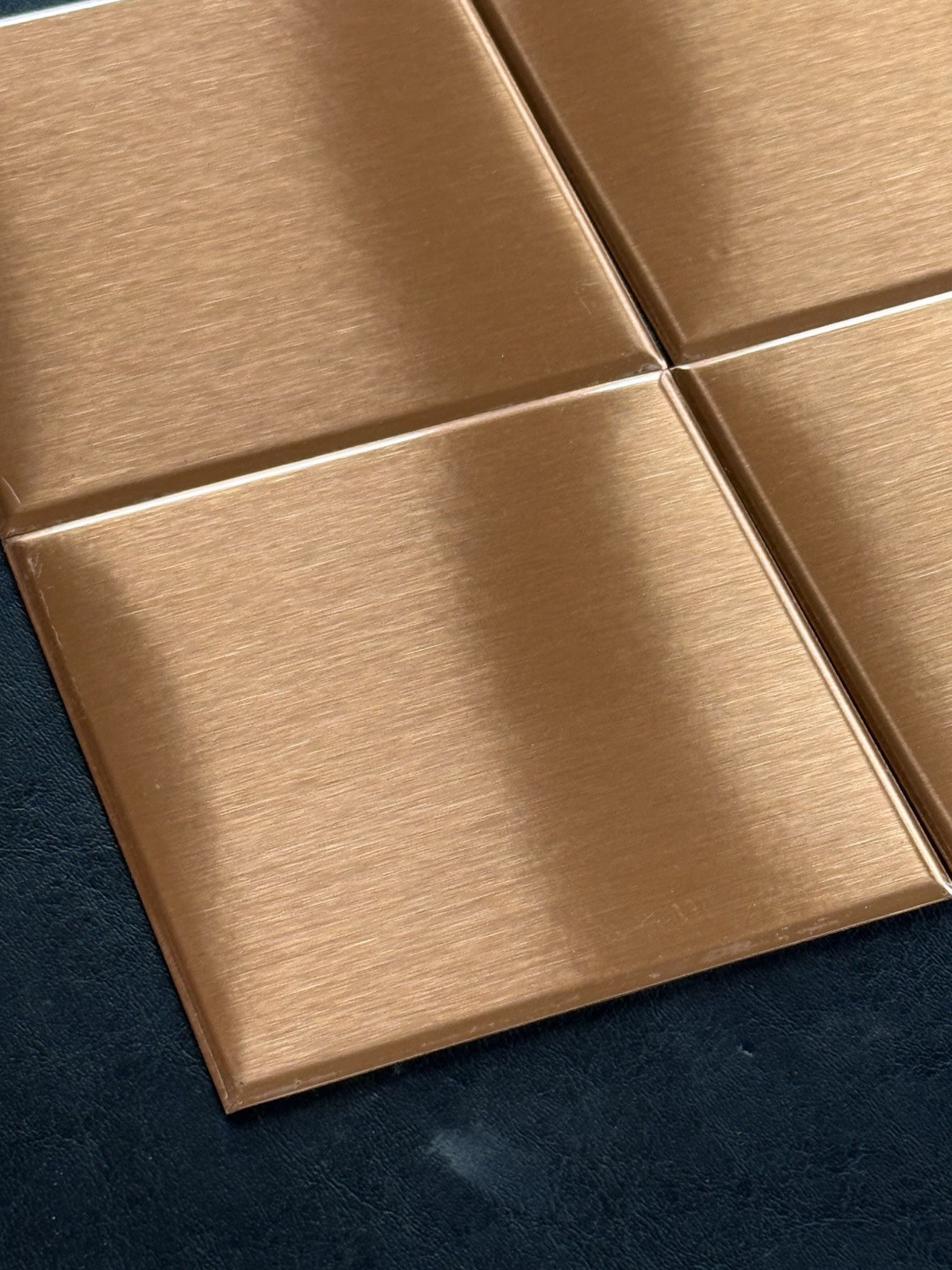 COPPER Square Tile 4×4 inch Vintage Smooth Brushed Kitchen Bathroom Backsplash