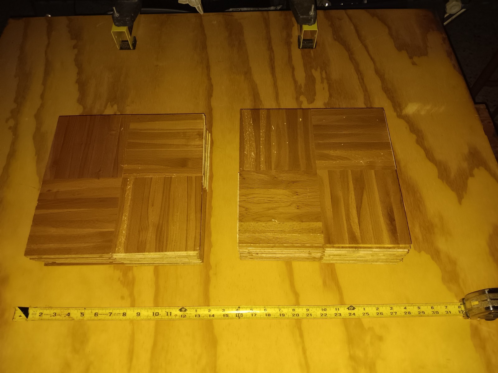 IMPERFECTS 20 Sq. Ft. CABIN GRADE Wood Borer WHITE OAK Parquet Flooring Unused
