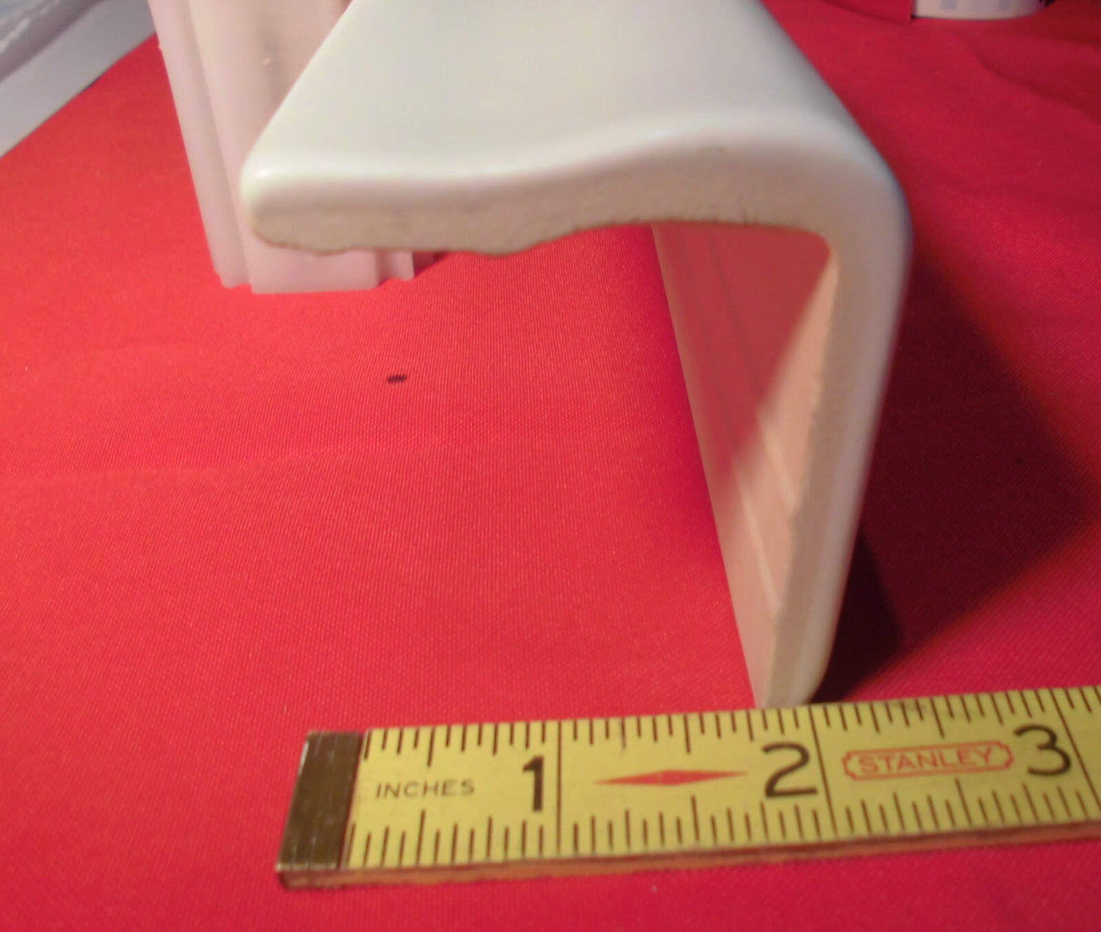 1 pc. *Vintage Matte White* V-Cap Ceramic Trim Tile: Counter Top Edging; New