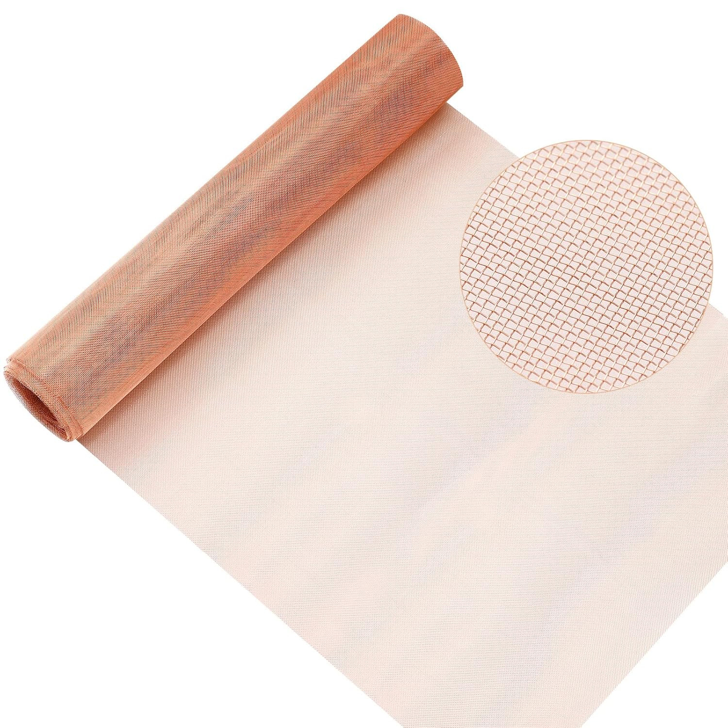 12 Inch X 10 Ft Copper Mesh Screen 99.9% Pure Copper 40 Mesh Roll Wire Fabric fo
