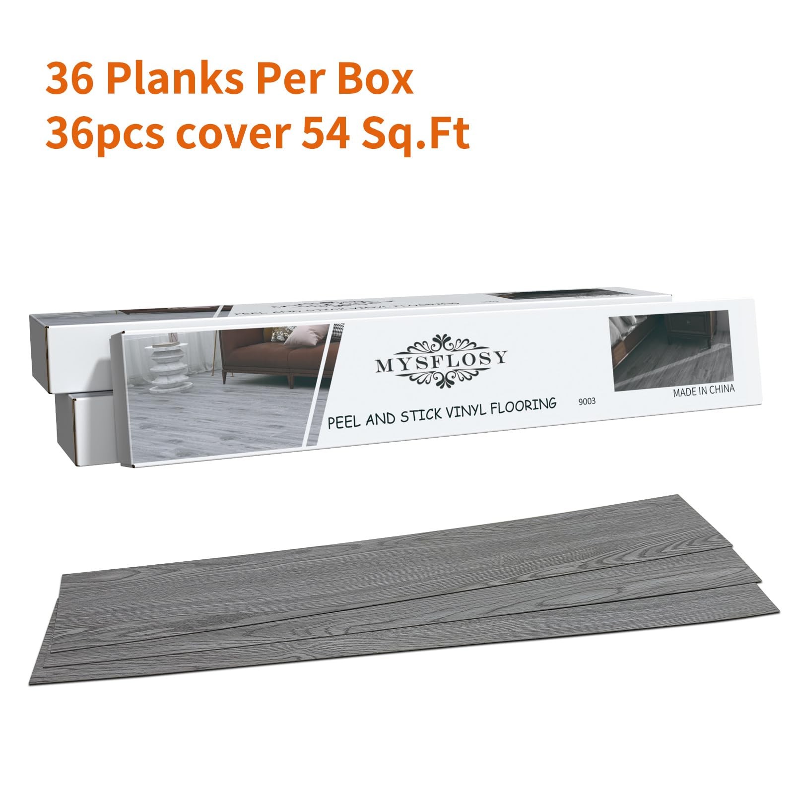 Peel and Stick Floor Tiles, Self-Adhesive Luxury Vinyl Flooring Plank, 6x36in…