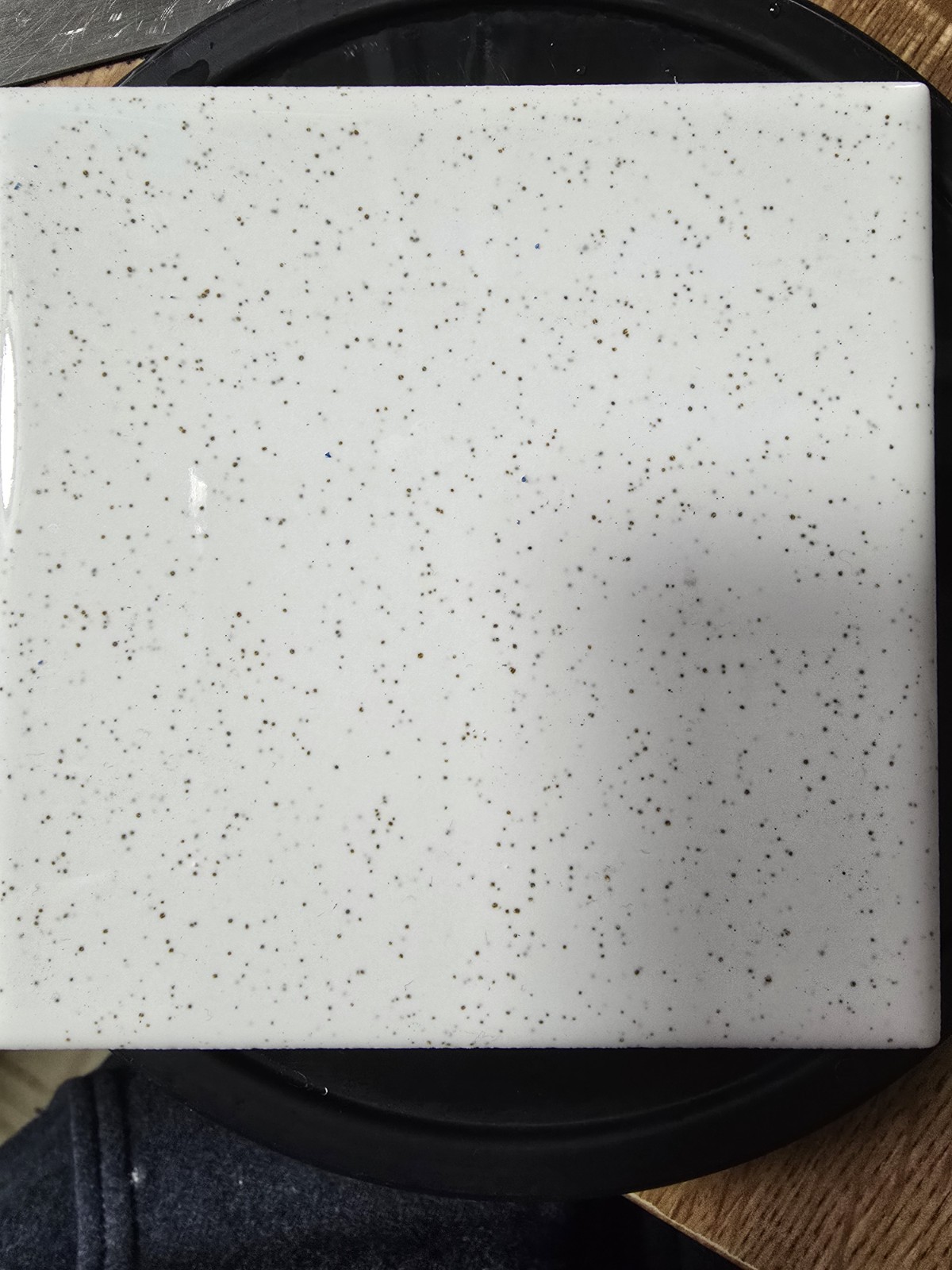 1 pc. Gold Mist-Dust: Ceramic Tile #48 by American Olean 4-1/4″ Glossy Speckled