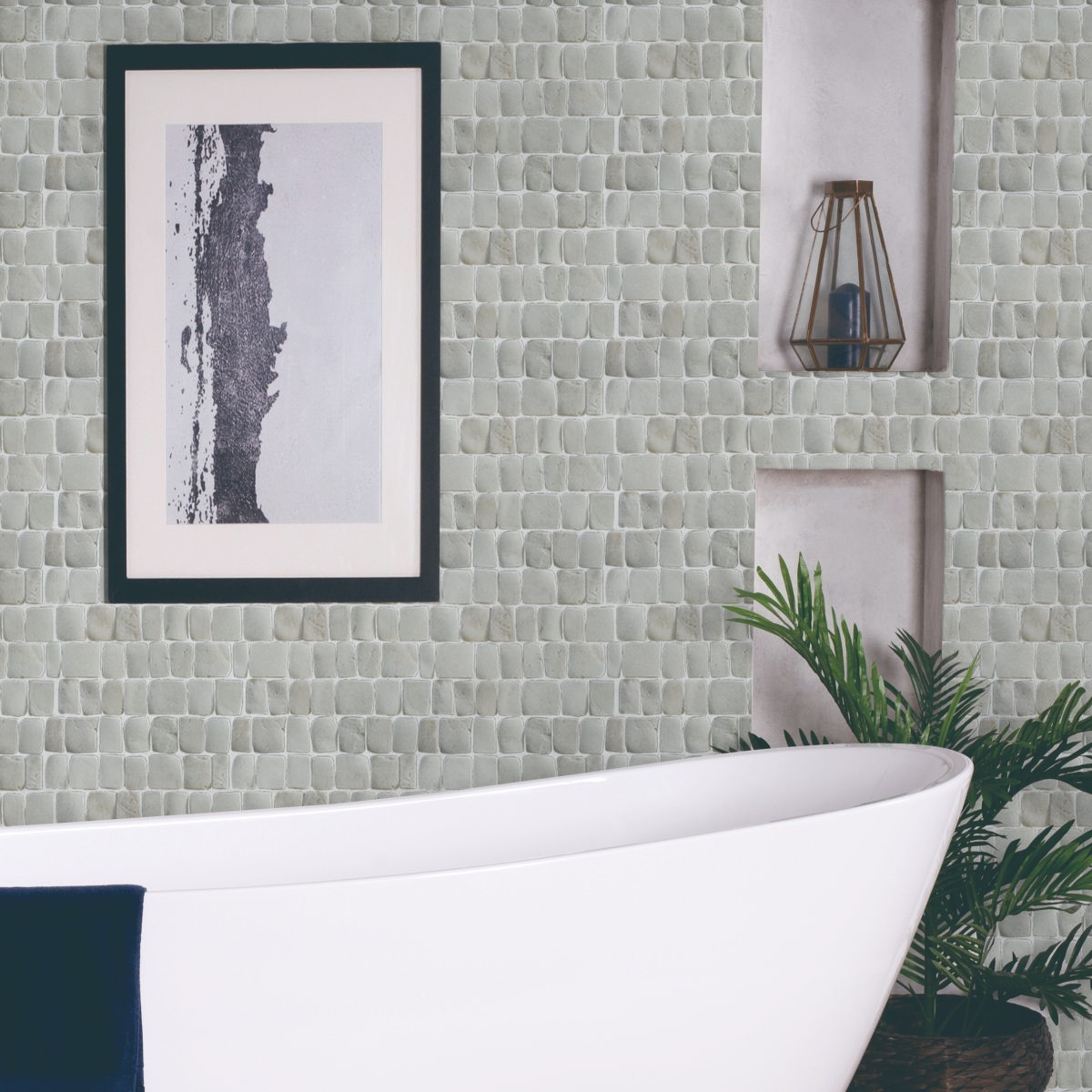 Canine White Natural Stone Mosaic Wall & Floor Tile ($16.8/SqFt)