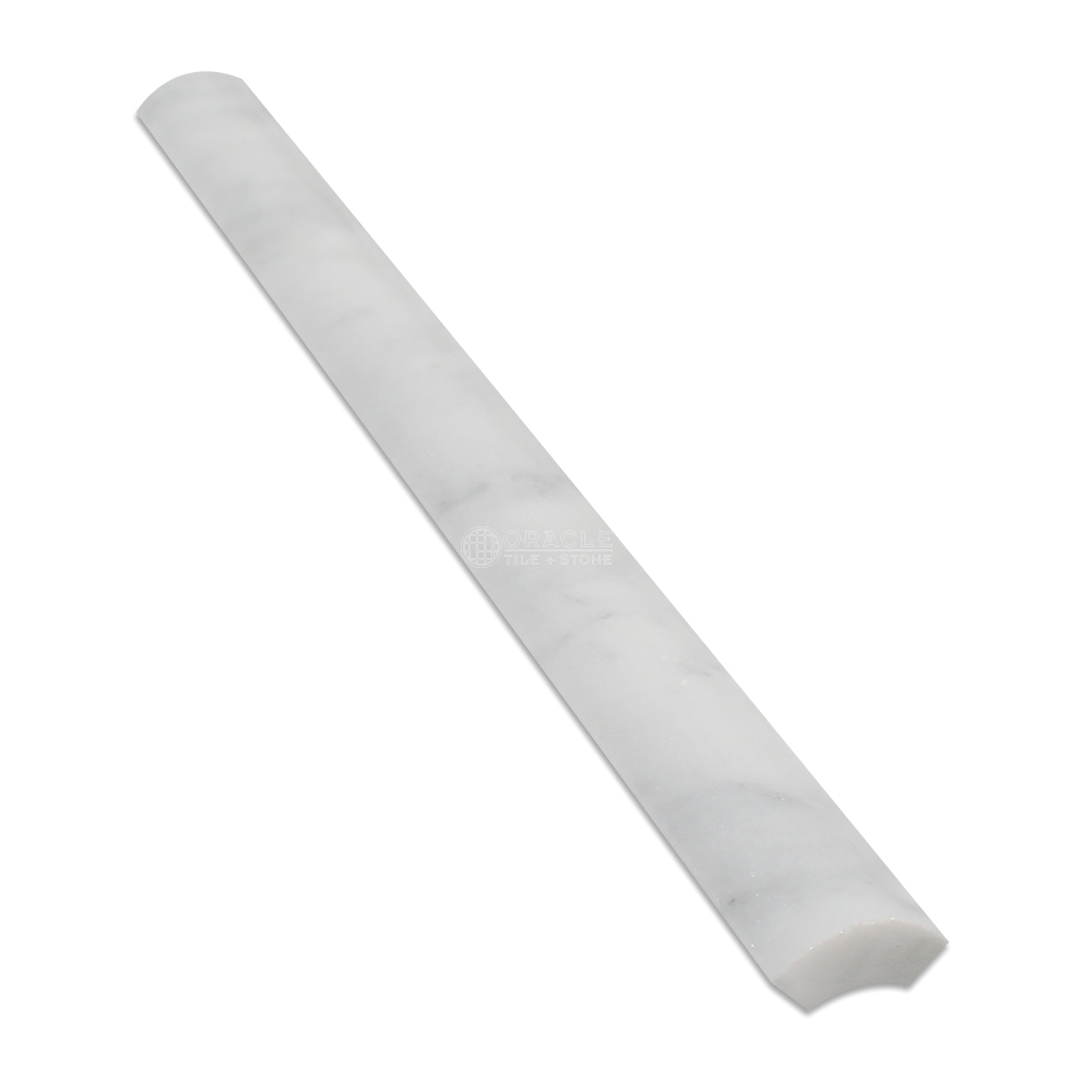 Carrara White Italian (Bianco Carrara) Marble Quarter Round Trim Molding