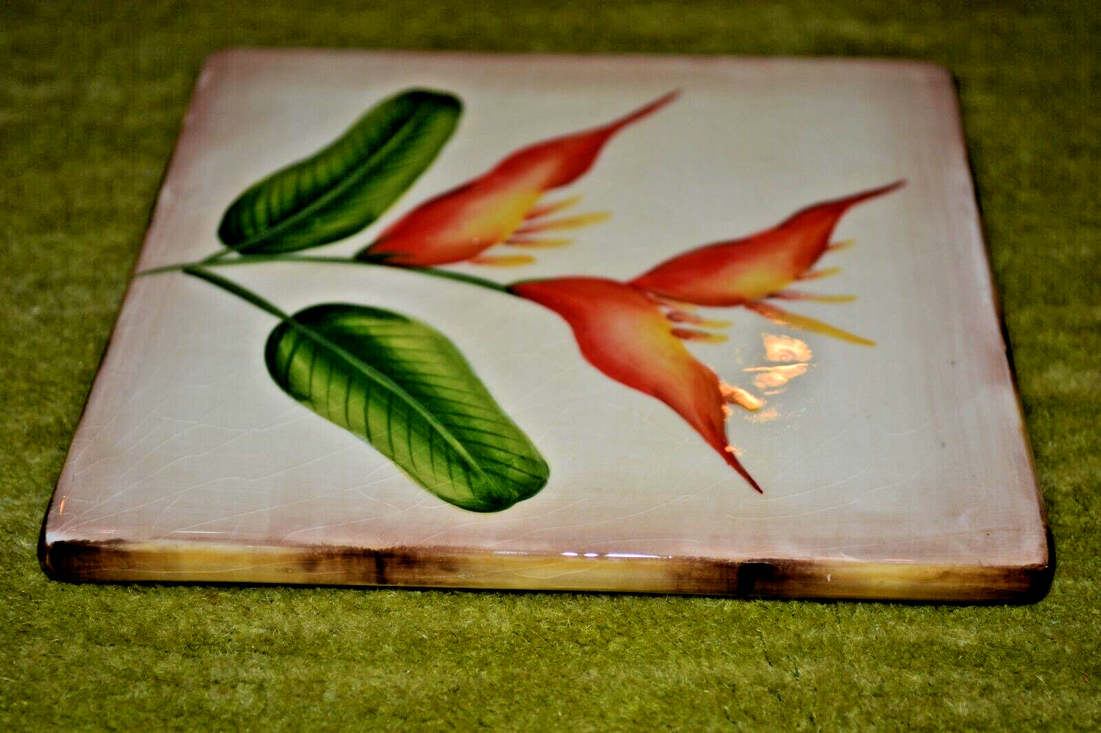 Bird of Paradise Ceramic Tile Wall Decor – Hot Plate Pacific Rim 6″x6″