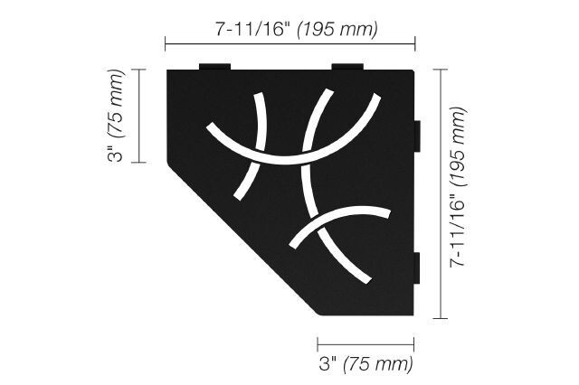 Schluter SHELF-E – Pentagonal Curve Design – Matte Black – SES2D6MGS