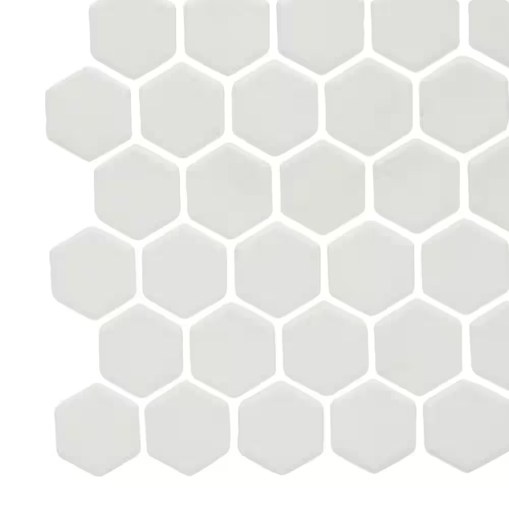 Keystones Unglazed Arctic White 12 In. X 24 In. X 6 Mm Porcelain Hexagon Mosaic