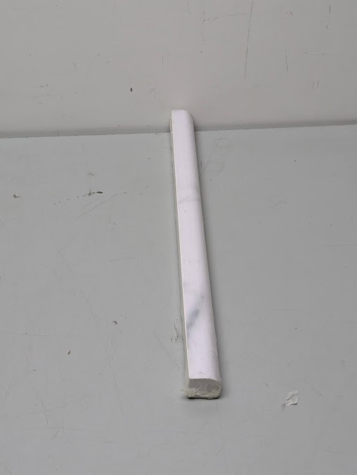 Greecian White Pencil Molding 0.75 in. x 1 in. Polished Resin Wall Tile-20/case
