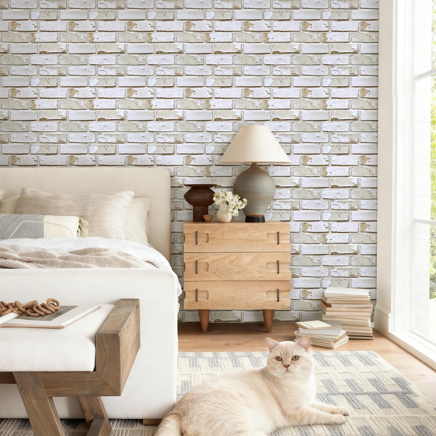 3D Brick Wall Panels Peel and Stick – 10 pcs 11.8″x11.8″ Small Size Thin PVC …