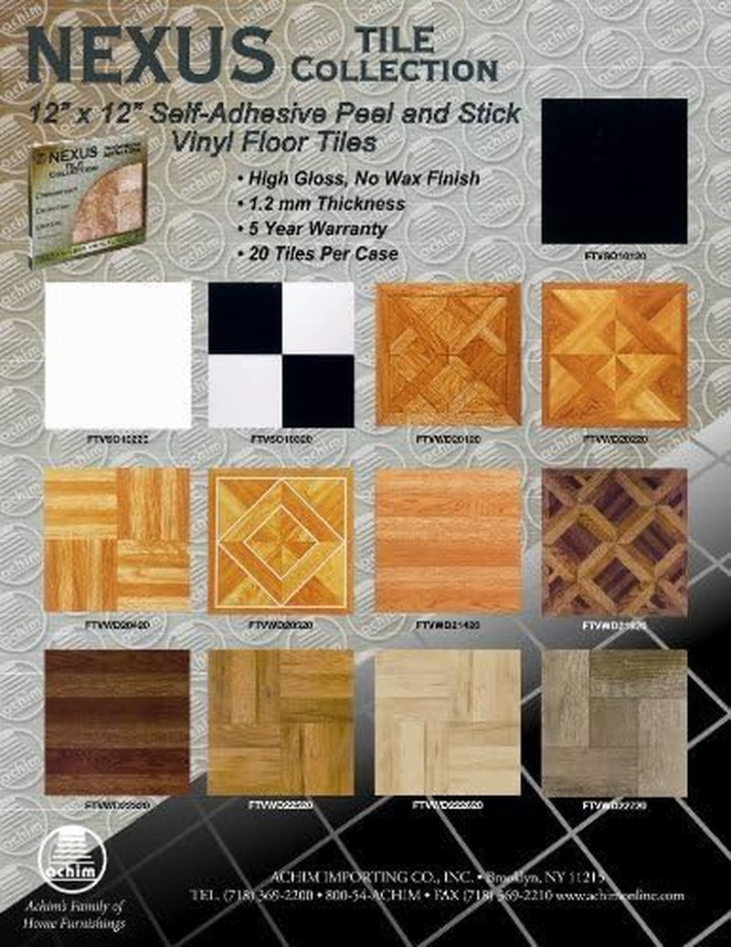 Nexus Self Adhesive 12-Inch Vinyl Floor Tiles, 20 Tiles – 12″ X 12″