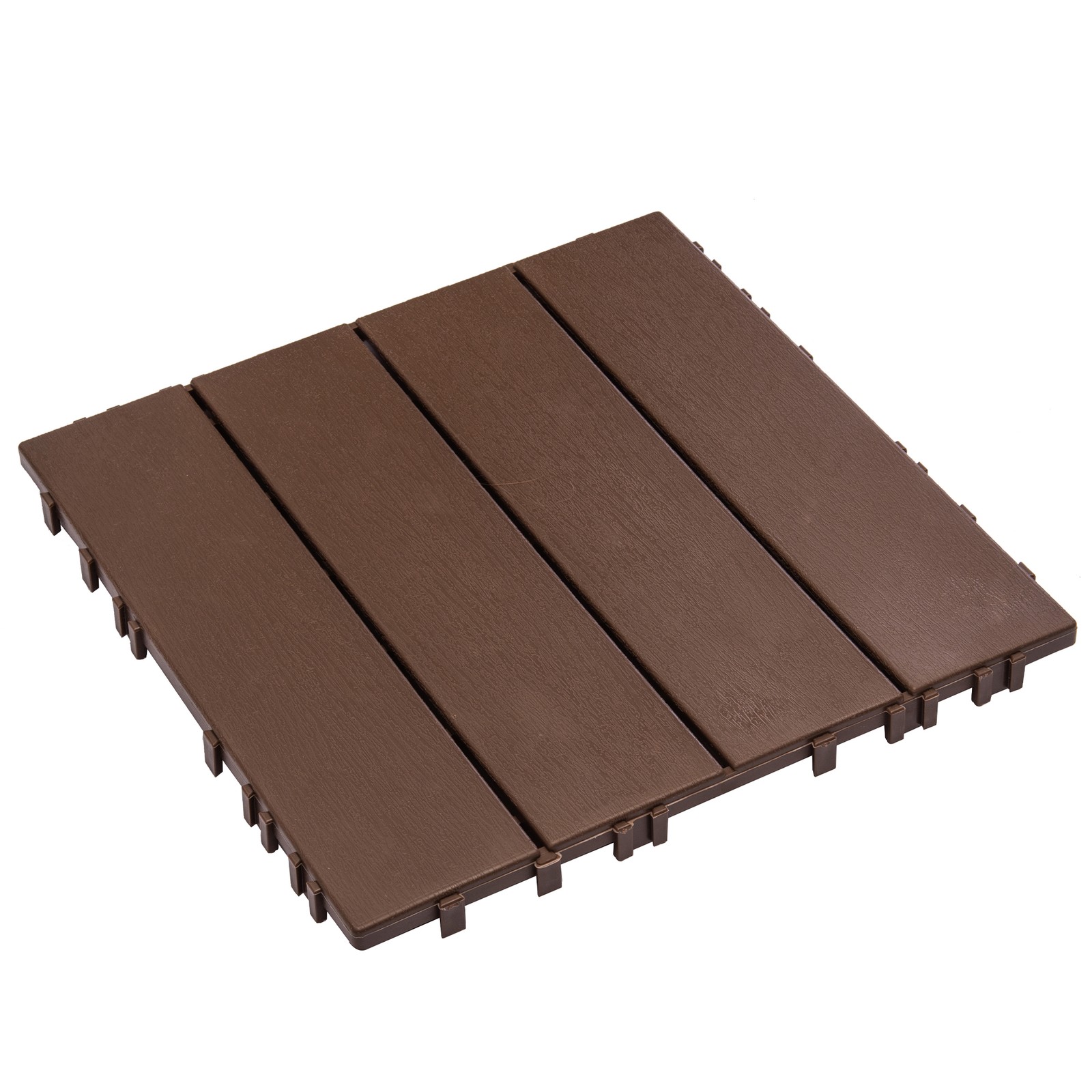 68-Pack 11.42″x11.42″ Plastic Interlocking Deck Tiles – 61.60 Sq.Ft
