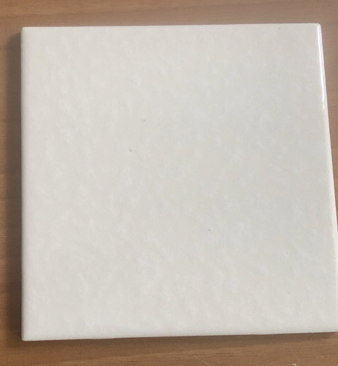 Off White Large Textured Gloss Ceramic Tile 6 X 6