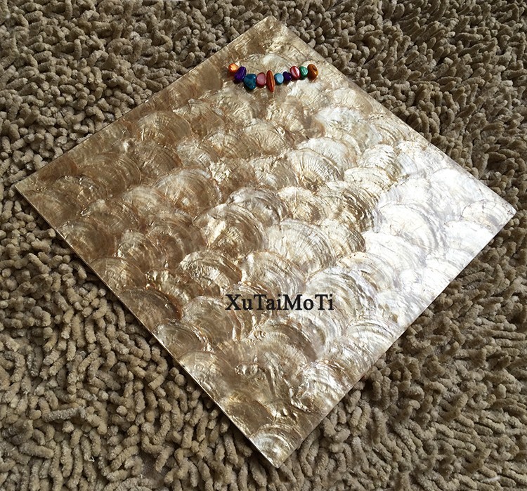 11PCS Yellow capiz lip shell mosaic mother of pearl kitchen bathroom wall tile