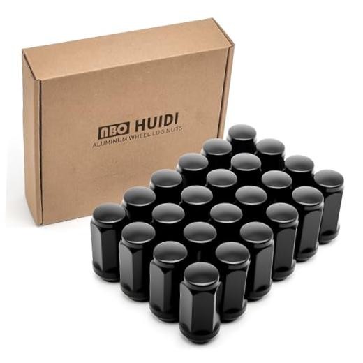 24pcs M14 x 1.5 Lug Nuts, 1.8″ (45mm) Closed-End One-Piece Conical Seat, Black