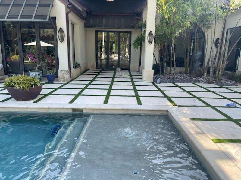 Concrete tiles with simil keystone imprint 36″x36″ x 1″