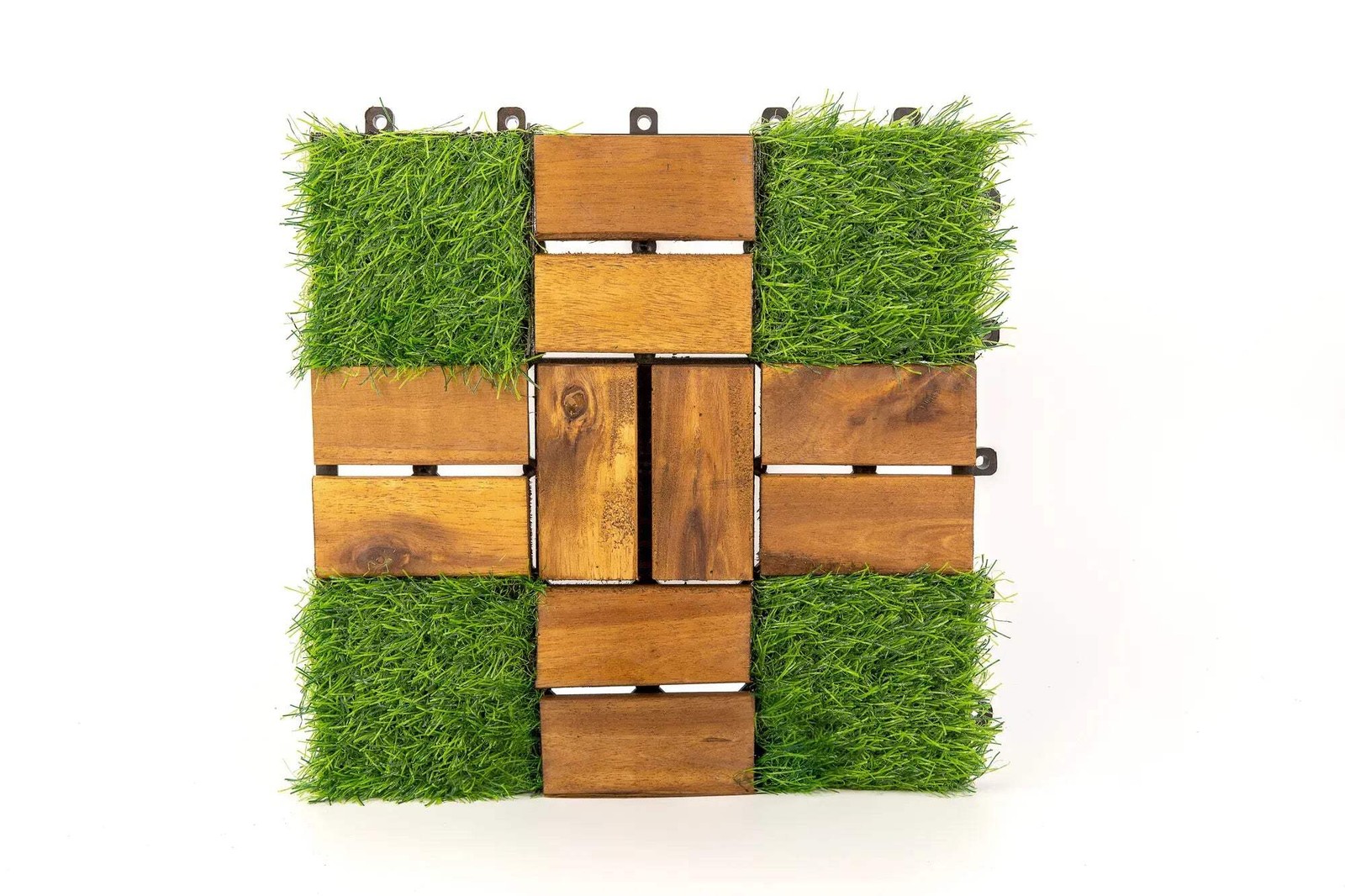 10PCS Acacia Wood Deck Tile Interlocking Flooring Waterproof Tiles Outdoor Patio