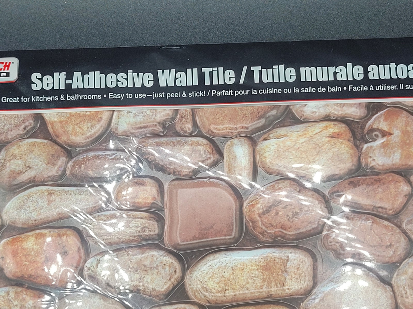 10 PCS Peel Stick Wall Tile River Rock Pebble Stone Backsplash Lightweight 12 in