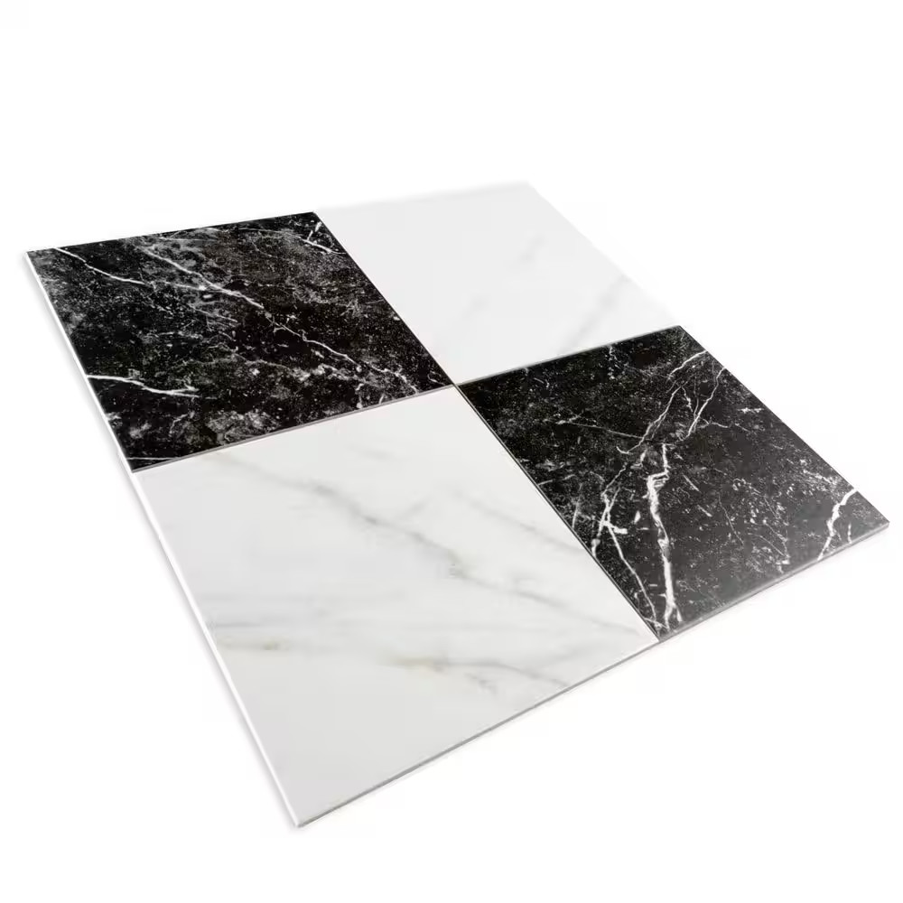 Merzoni Checker Ruzzini 17-7/8 In. X 17-7/8 In. Porcelain Floor and Wall Tile (1