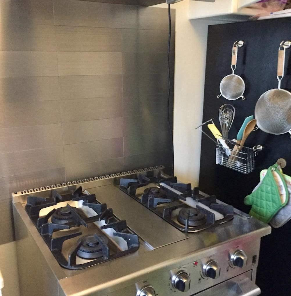 30 Pack of 4″ X 12″ Peel and Stick Stainless Steel Kitchen Backsplashes