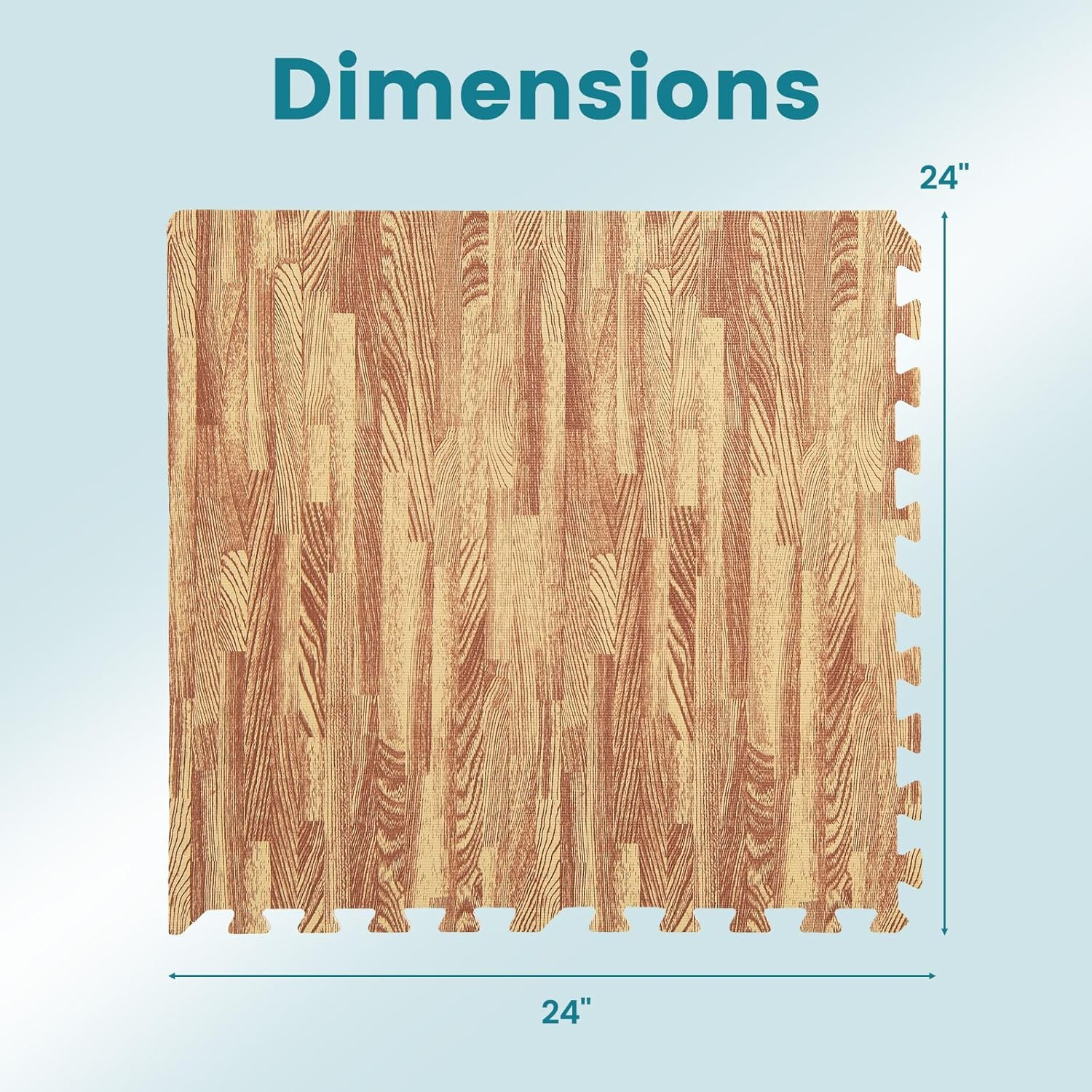 Interlocking Foam Floor Tiles – 100 Sq. Ft. Wood Grain Gym Mat Set