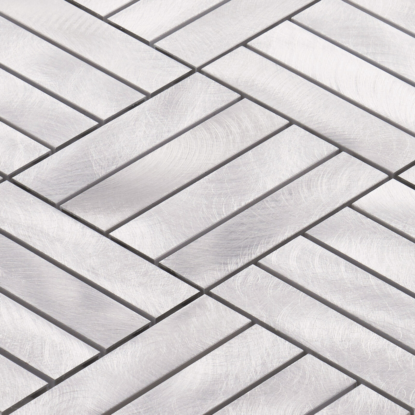 Aluminum Metallic Metal Basketweave Parquet Mosaic Tile Kitchen Wall Backsplash