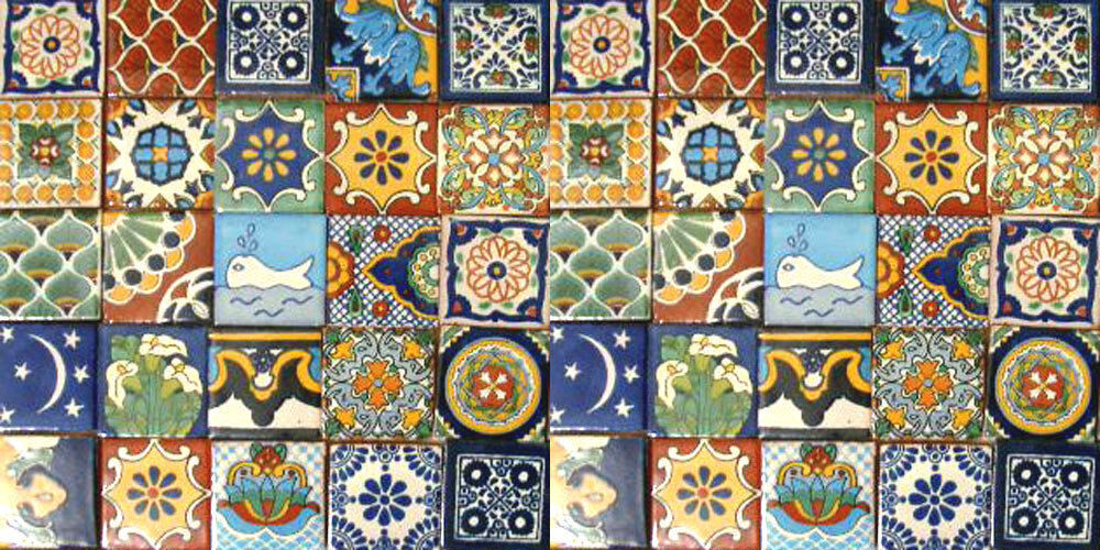50 Assorted 2″x 2″ Mexican Ceramic Tiles Handmade Hand painted SET #002