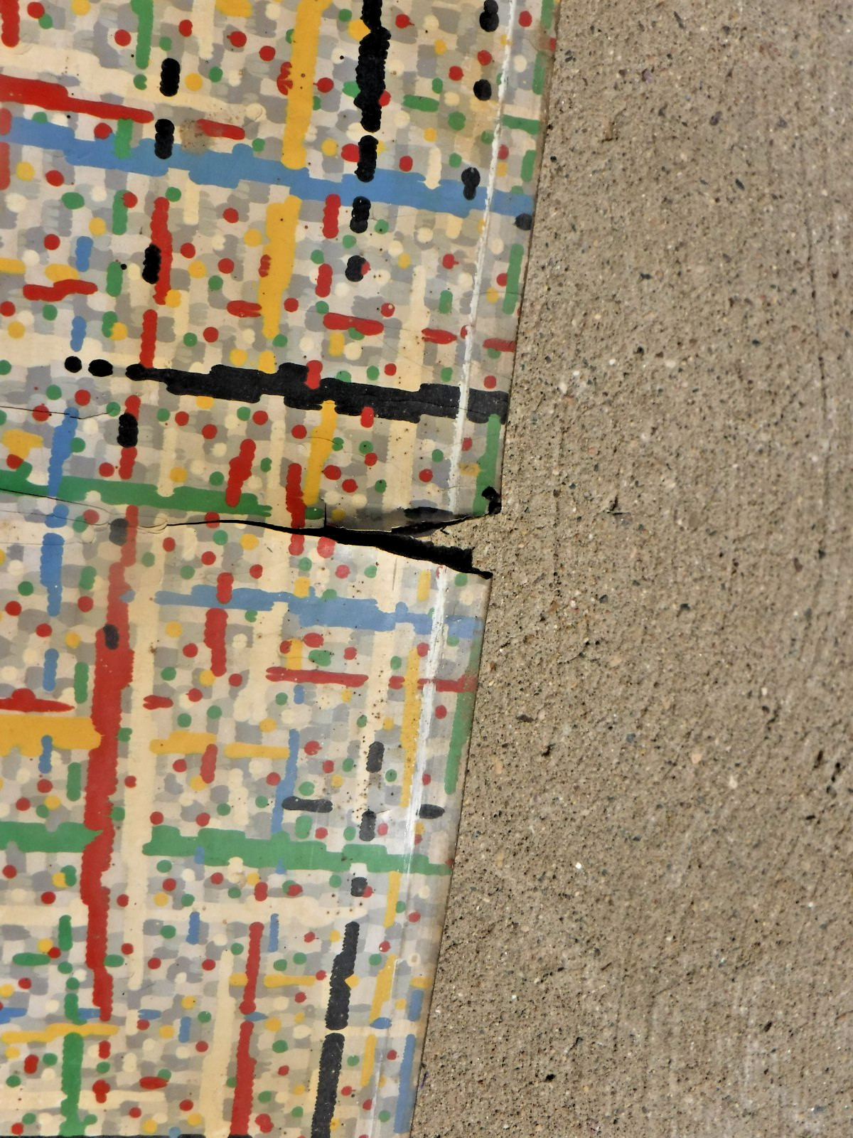 VTG~LINOLEUM FLOORING~L PIECE~45″x 60″~1950-60~MOVIE SET~MCM~GRAY GRID~PRIMARY E