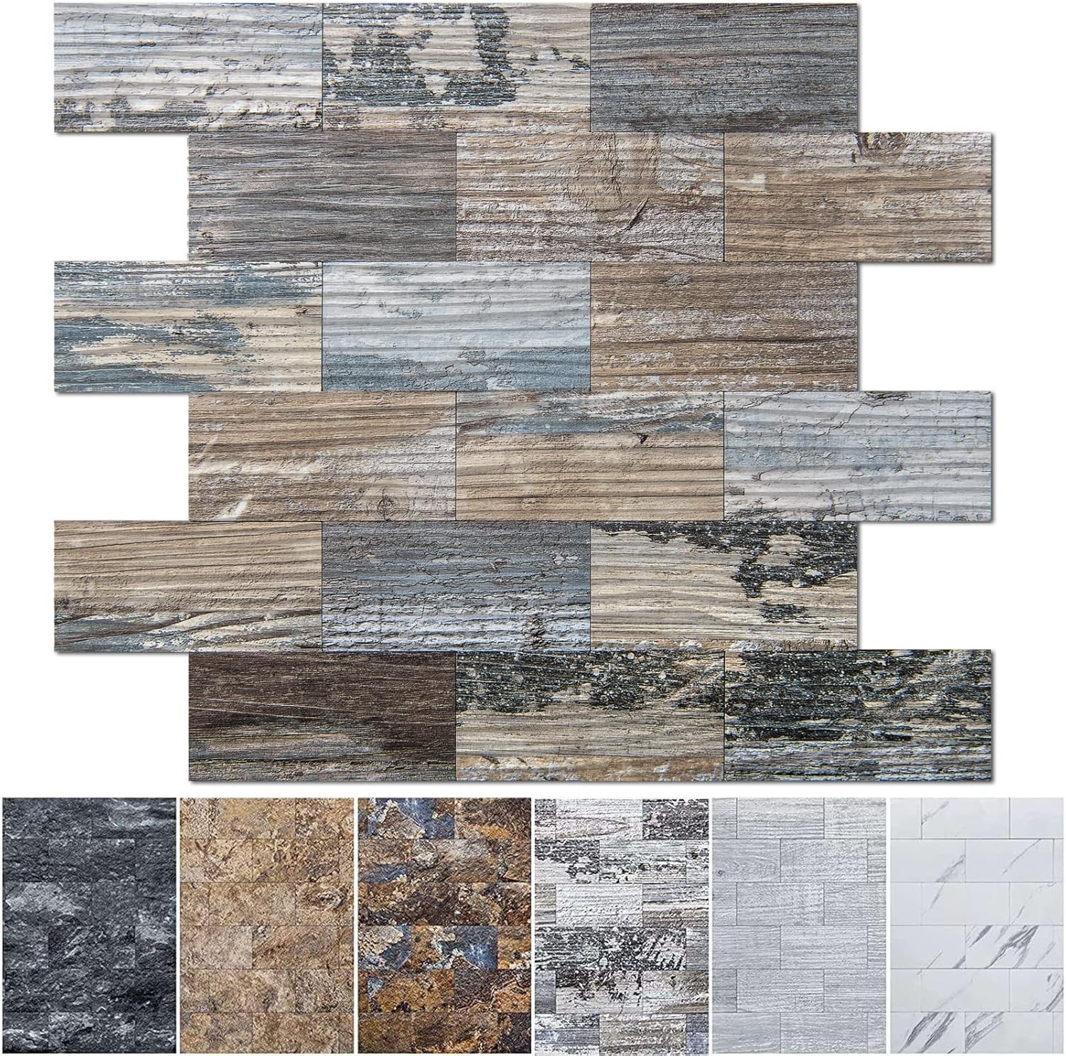 10-Sheet Peel and Stick Backsplash PVC Wall Tile, Stickon Tile for Kitchen Ba…