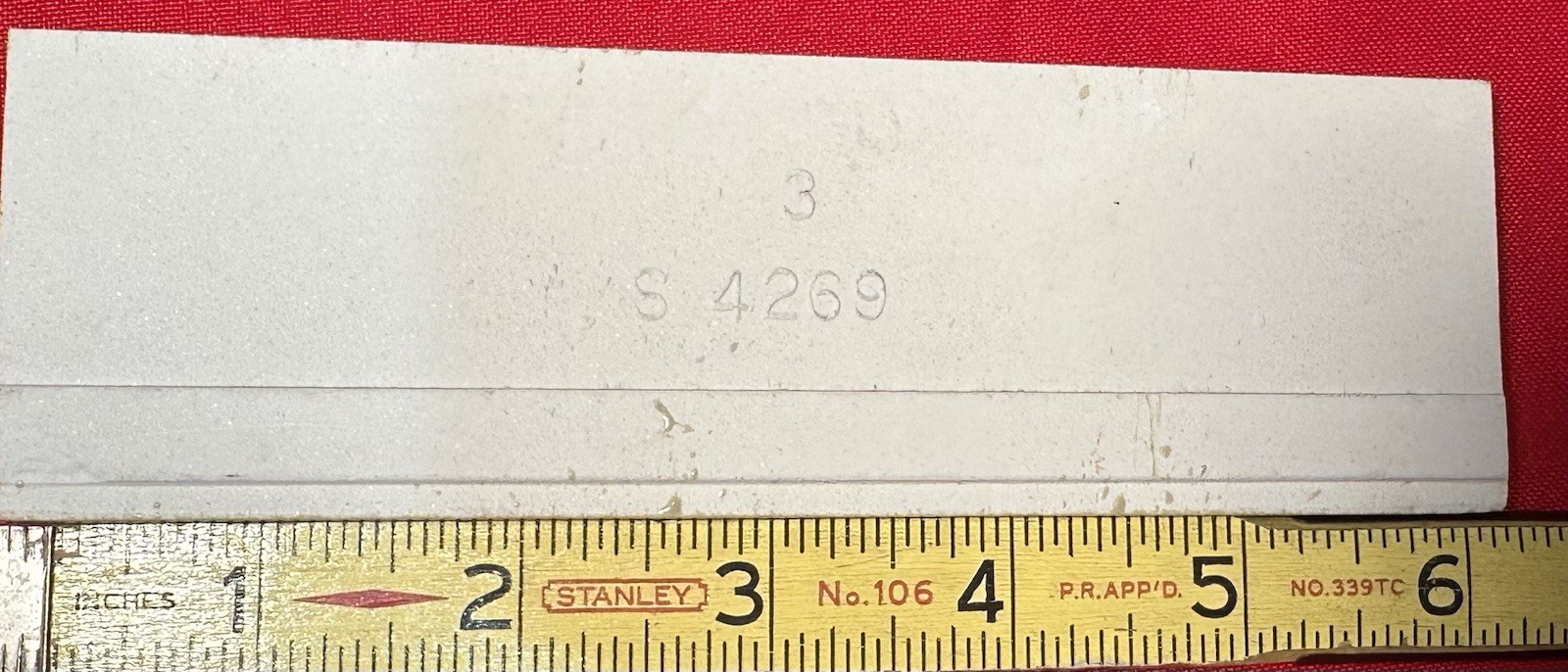 1 pc. Olive – Green: 2” X 6” Glossy Bullnose Ceramic Tile by Robertson, NOS