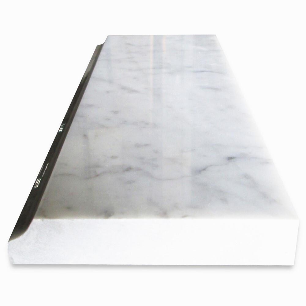 C11P Carrara Marble Bianco Carrera Baseboard Trim Molding Polished 4×12