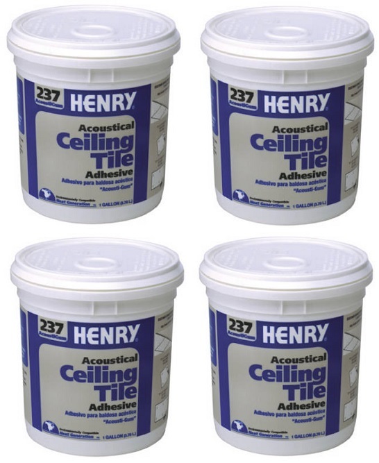 Henry 12016 Gallon # 237 Acoustical Ceiling Tile Latex Adhesive Glue – 4 Pack