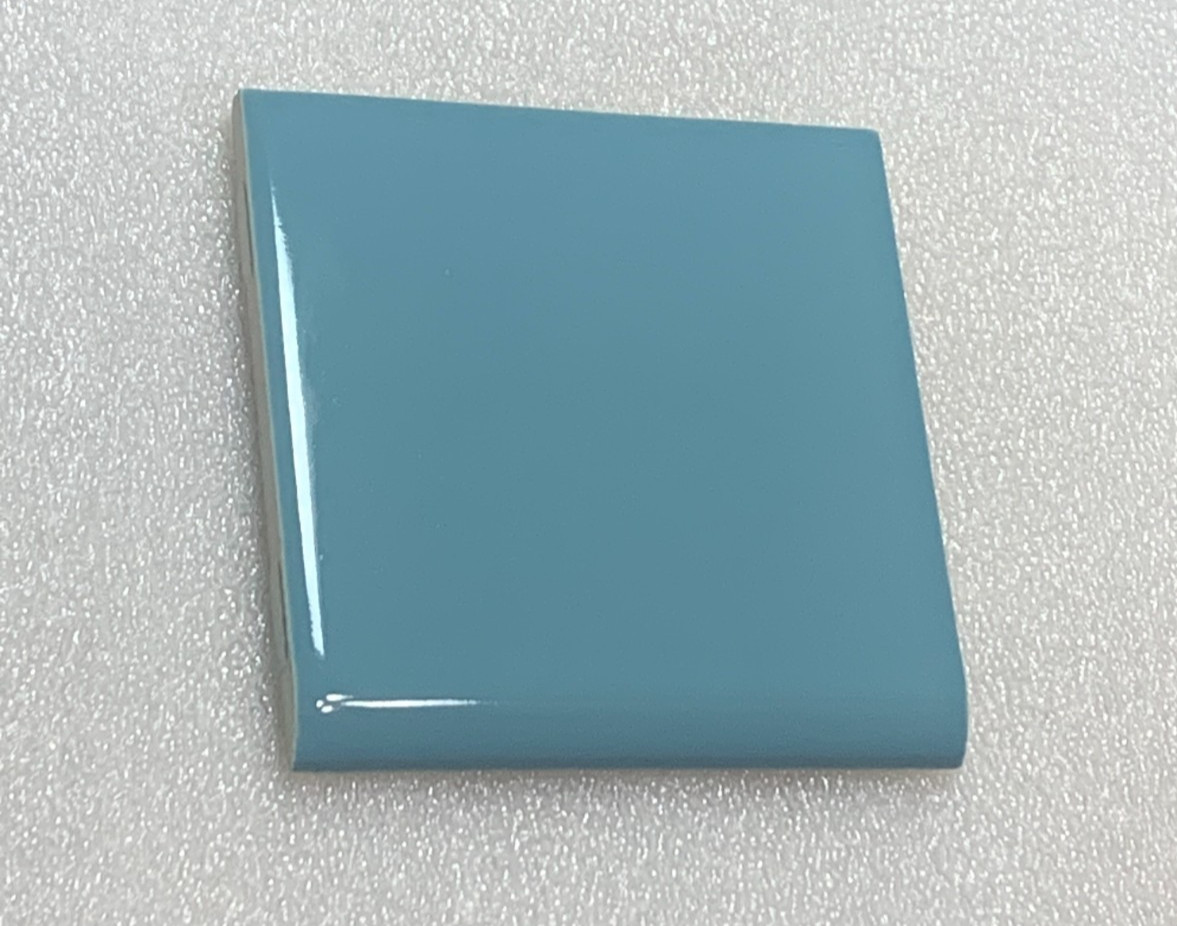 Vintage Wenczel Tile Co Ceramic Regency Blue 4 5/16″ x 4 5/16″ Bullnose Gloss