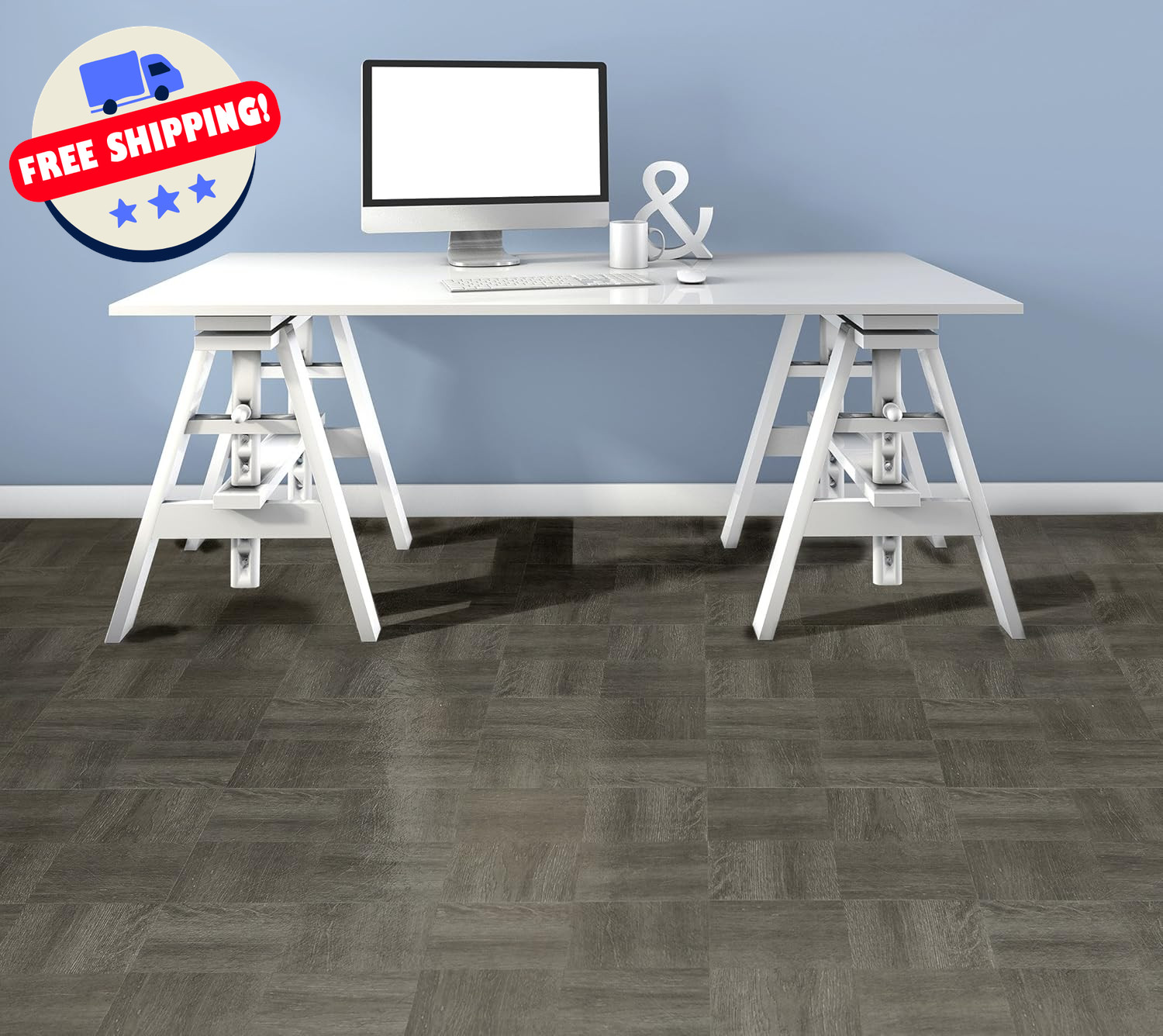 Vinyl Floor Tiles Peel & Stick Self Adhesive Flooring 12×12, 45 Tiles – 45 sq ft