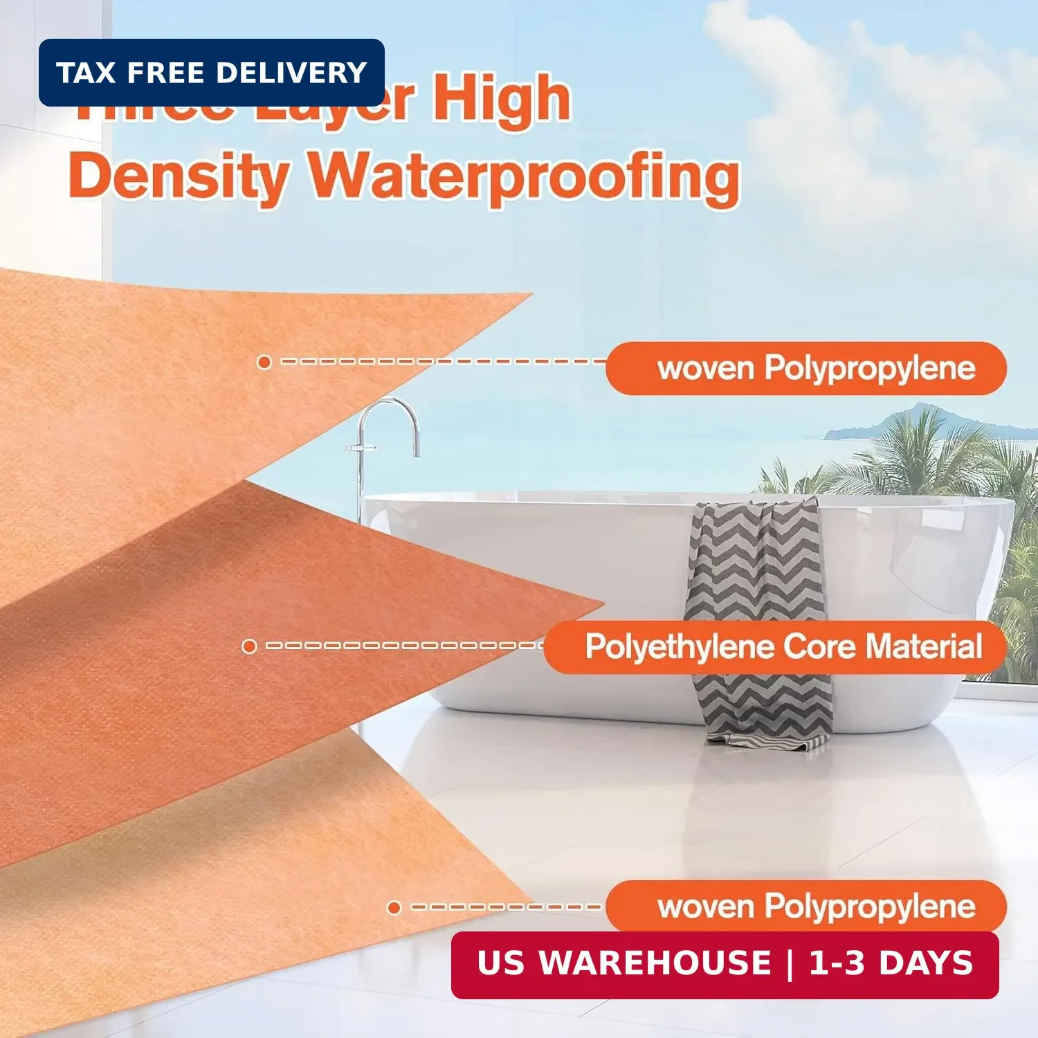 2 Roll Waterproofing Membrane, 5Inch X 98.4Ft 20Mils Thick Waterproof Membrane f