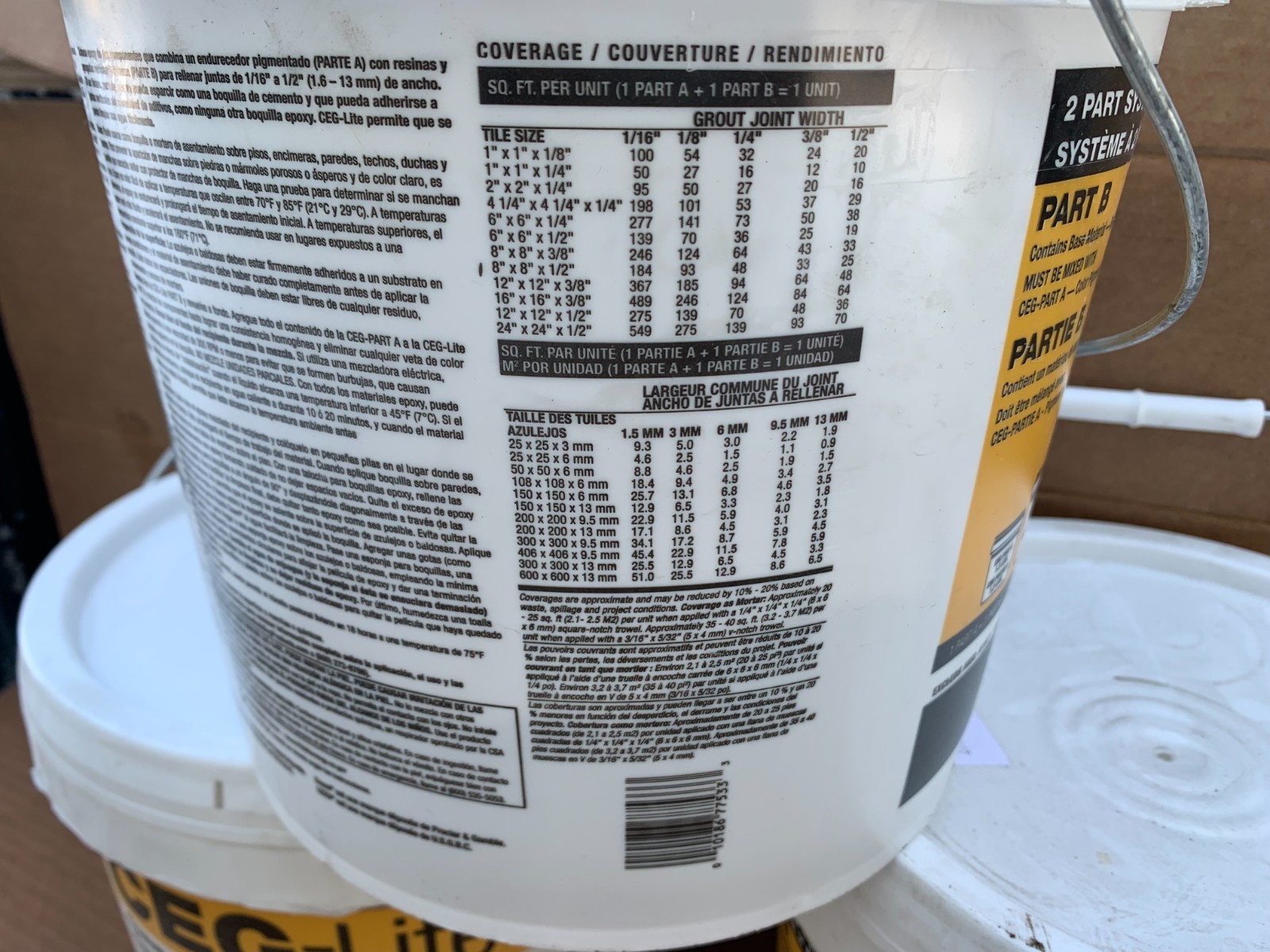 2 Gallons 19.5 Lbs Custom CEG-Lite Commercial 100% Solids Epoxy Grout Part B