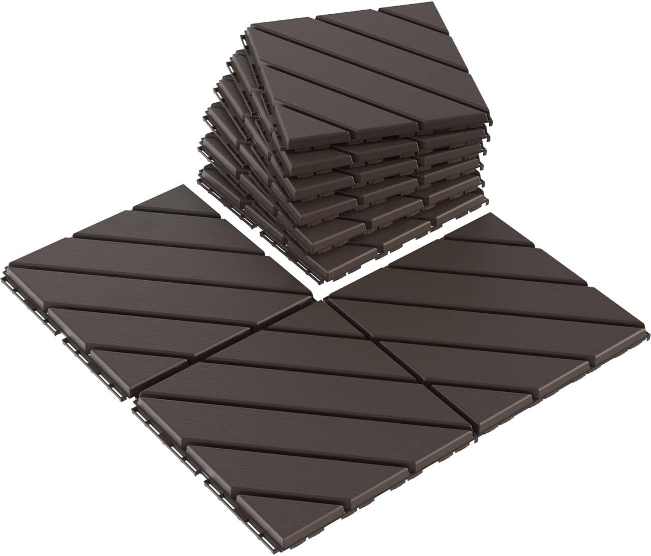 36 Pack Interlocking Deck Tiles, 12″X12″ Patio Pavers, Heavy Duty Plastic Outdoo