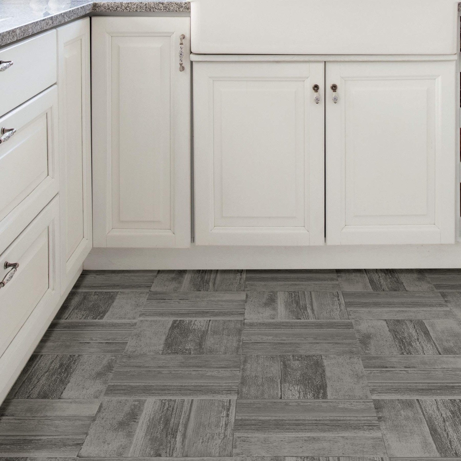 Vanleer Peel & Stick Floor Tiles with a Textured Low Lustre Finish FP3292 Grey